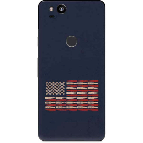 Blue Bullet American Flag Google Pixel 2 Skin